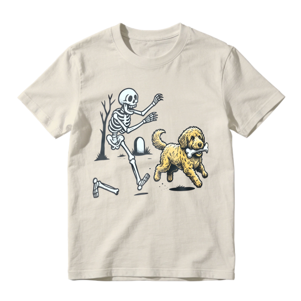 Skeleton Running From Dog With Bone Unisex Classic T-shirt