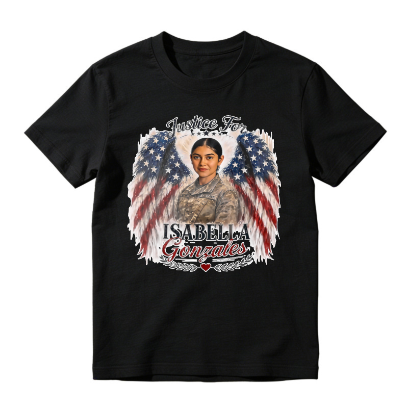 Justice For Isabella Gonzales American Flag Wings Military Portrait Unisex Classic T-shirt