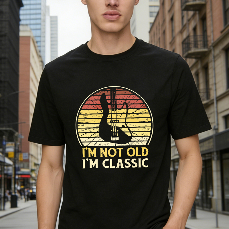 I'm Not Old I'm Classic Vintage Guitar Silhouette Retro Sunset Unisex Classic T-shirt