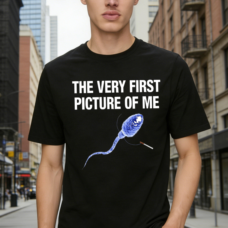The Very First Picture Of Me Funny Sperm Cell Smoking Cigarette Humor Graphic Unisex Classic T-shirt