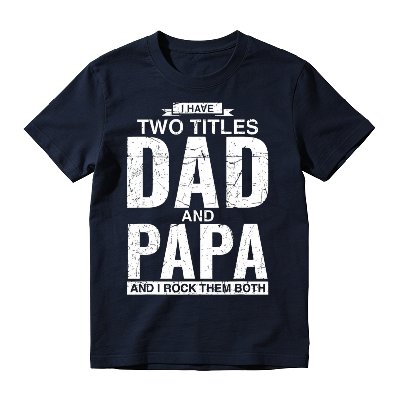 Cool Dad And Papa Double Title Rocking T-Shirt