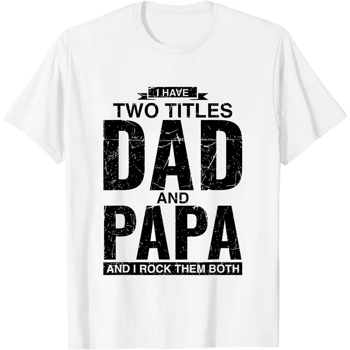 Cool Dad And Papa Double Title Rocking T-Shirt
