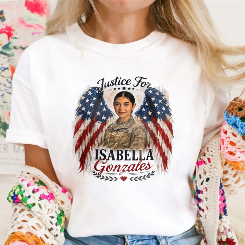 Justice For Isabella Gonzales American Flag Wings Military Portrait Unisex Classic T-shirt