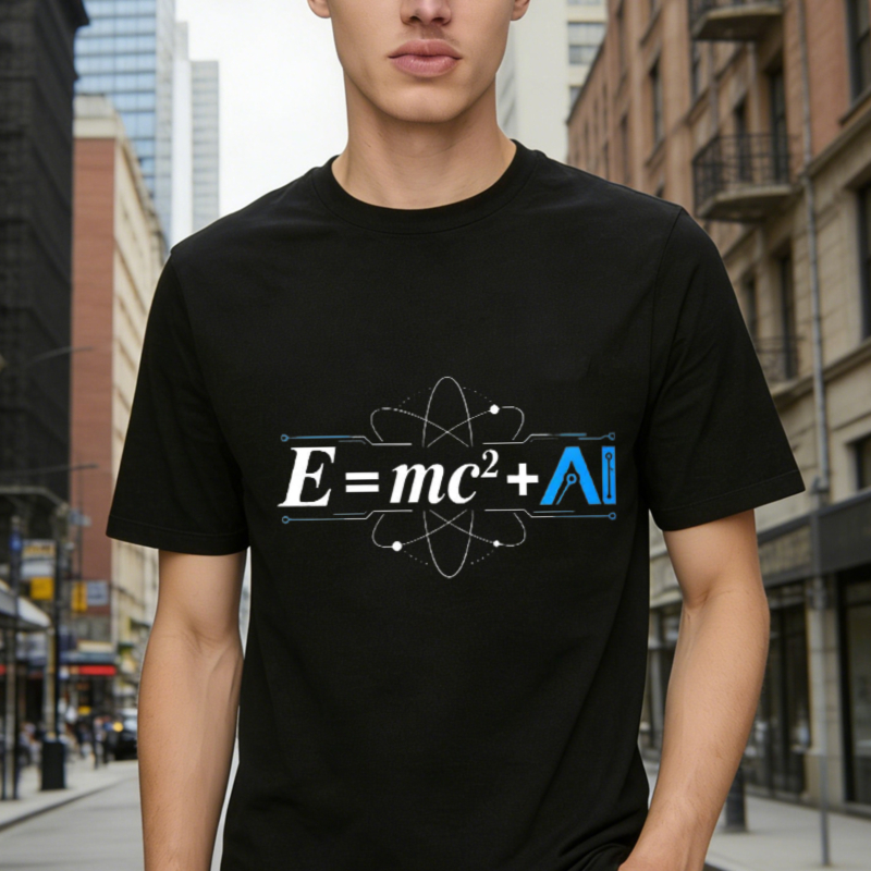E Equals Mc Squared Plus Ai Atomic Science Physics Formula Graphic T-shirt