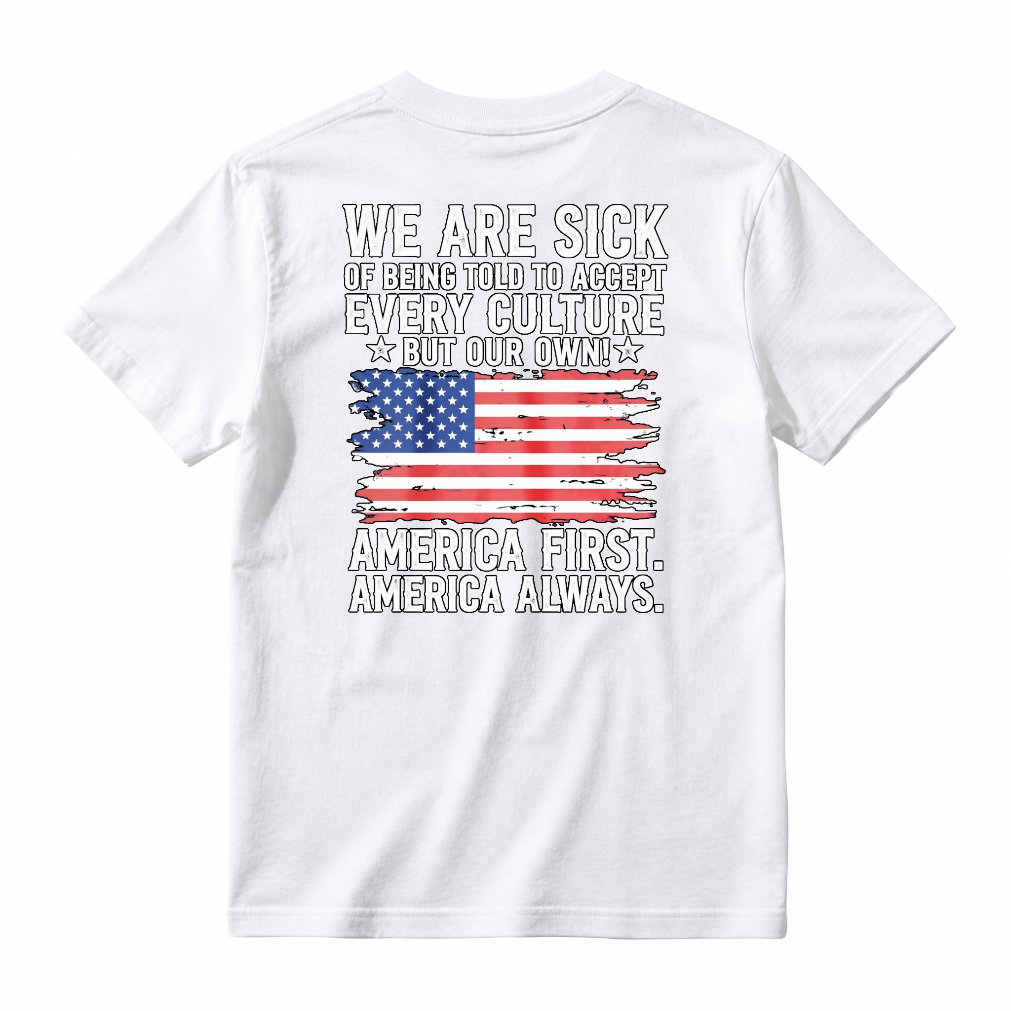 America First America Always Patriotic Flag Graphic T-shirt