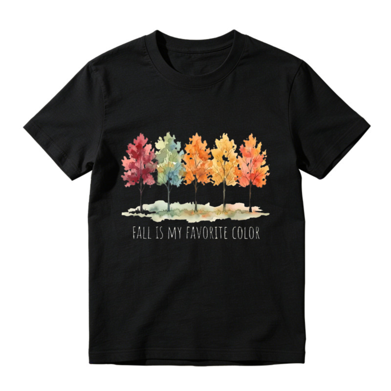 Autumn Trees Watercolor Fall Is My Favorite Color Graphic T-shirt