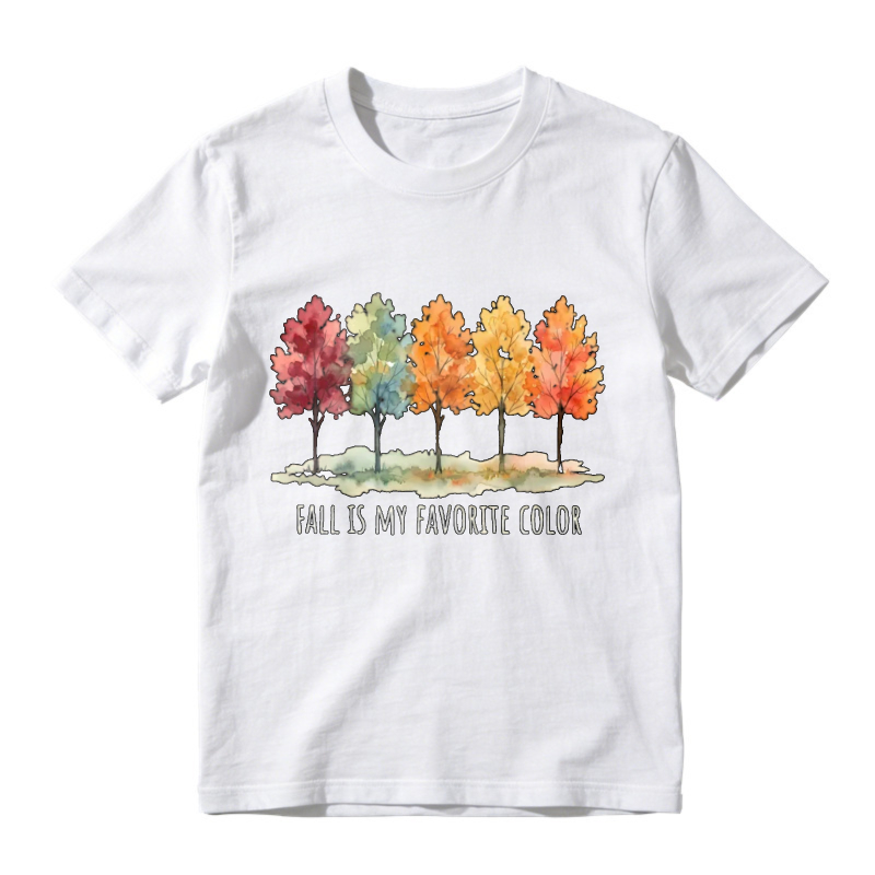 Autumn Trees Watercolor Fall Is My Favorite Color Graphic T-shirt