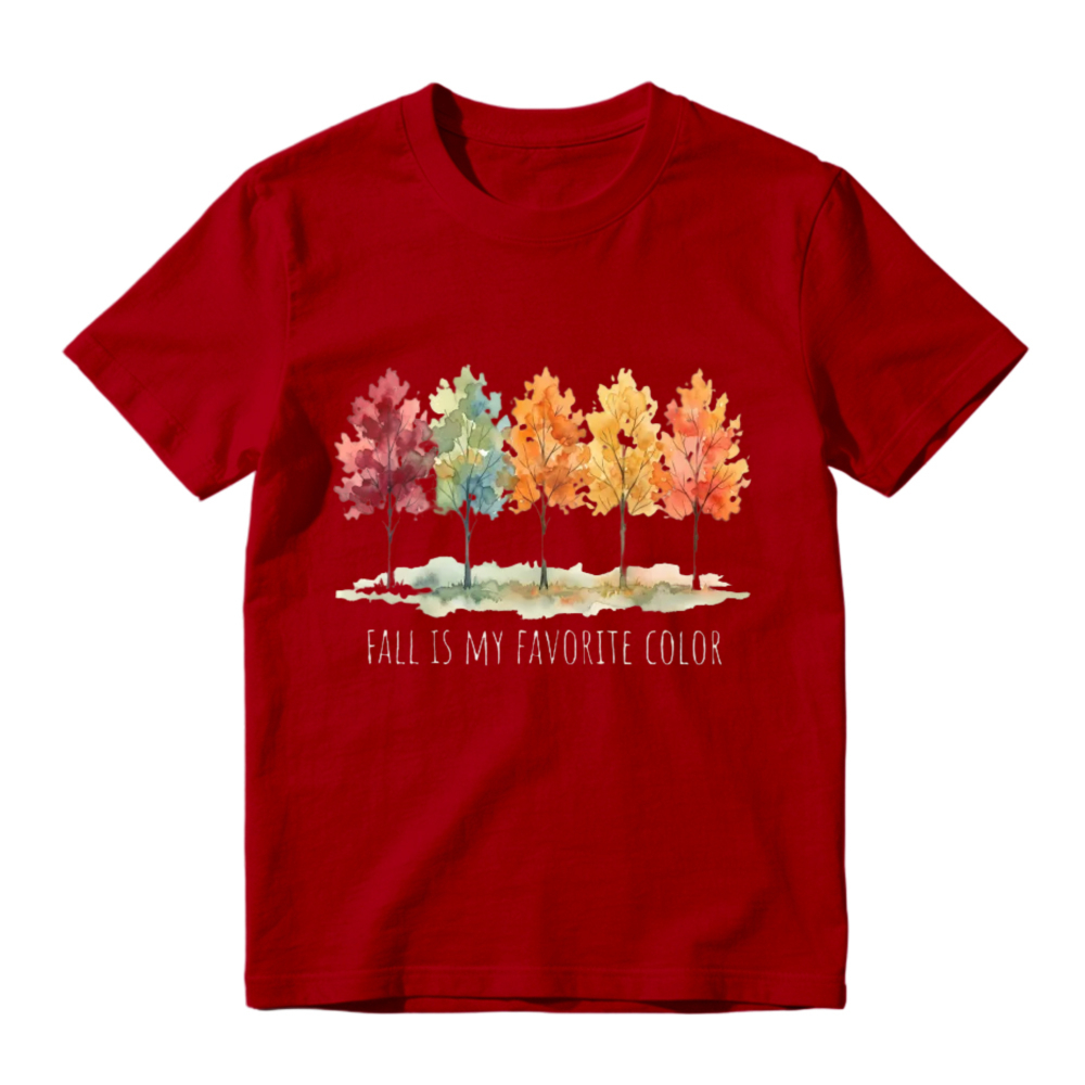 Autumn Trees Watercolor Fall Is My Favorite Color Graphic T-shirt