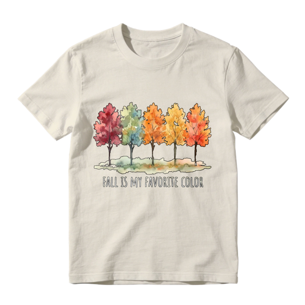 Autumn Trees Watercolor Fall Is My Favorite Color Graphic T-shirt