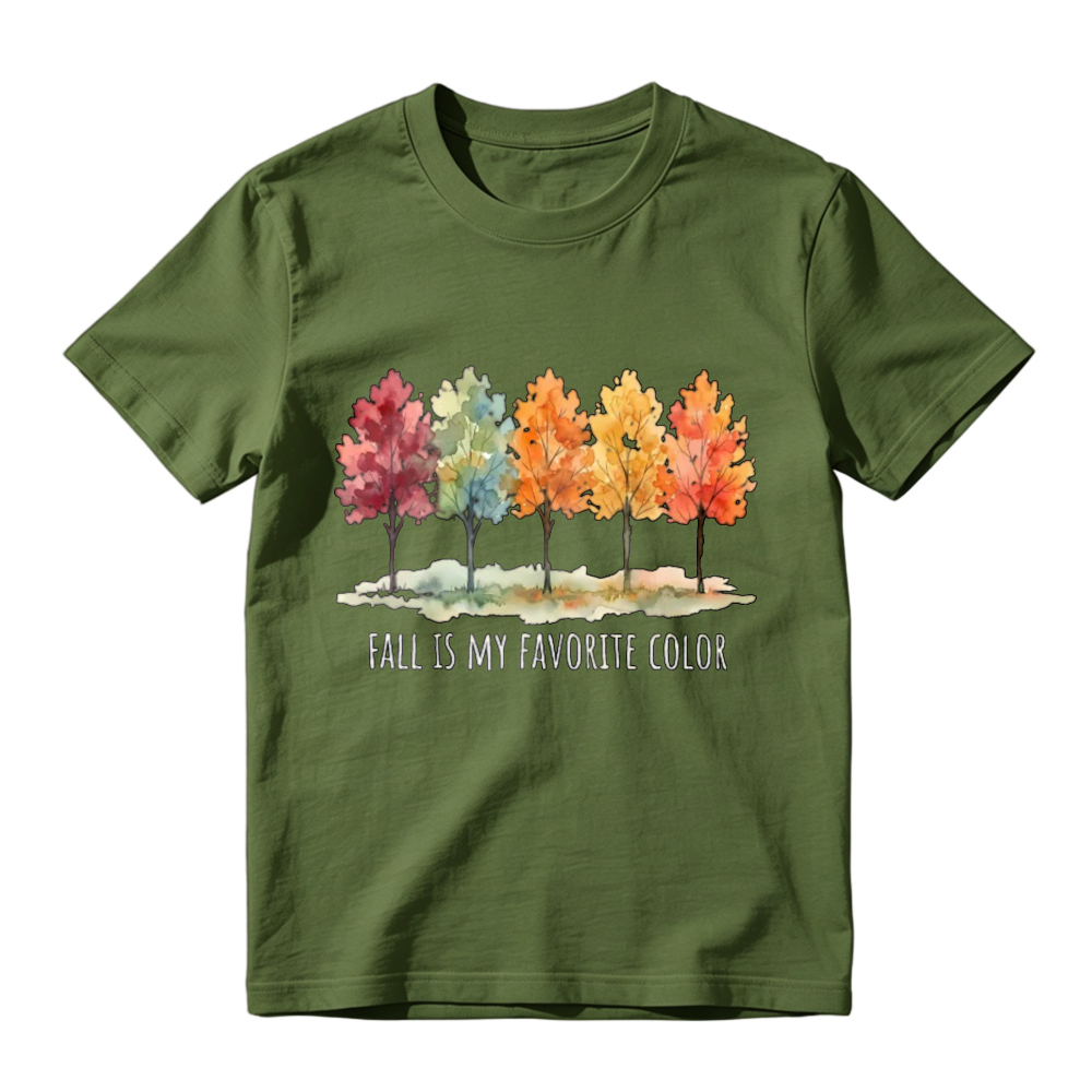 Autumn Trees Watercolor Fall Is My Favorite Color Graphic T-shirt