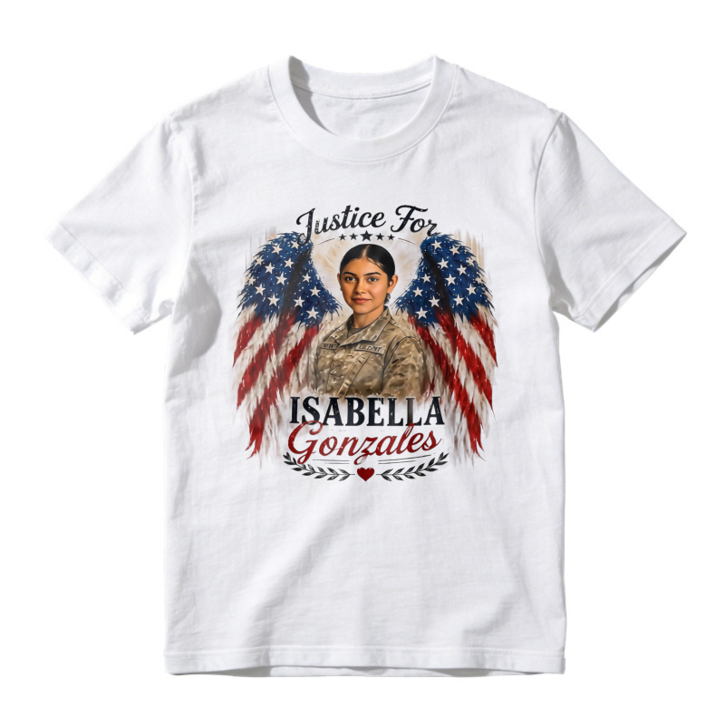 Justice For Isabella Gonzales American Flag Wings Military Portrait Unisex Classic T-shirt