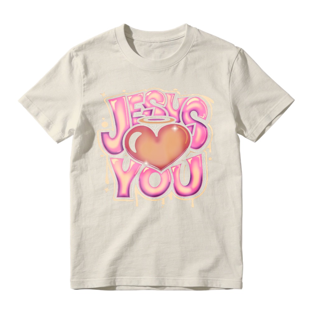 Jesus Loves You Heart Halo Graffiti Art Unisex Classic T-shirt