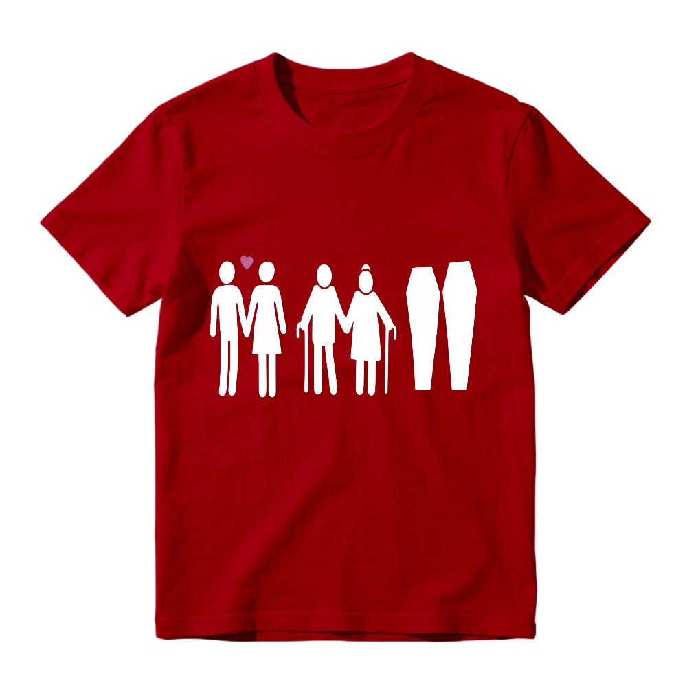 Couple Life Cycle From Young Love To Old Age And Coffins Unisex Classic T-shirt