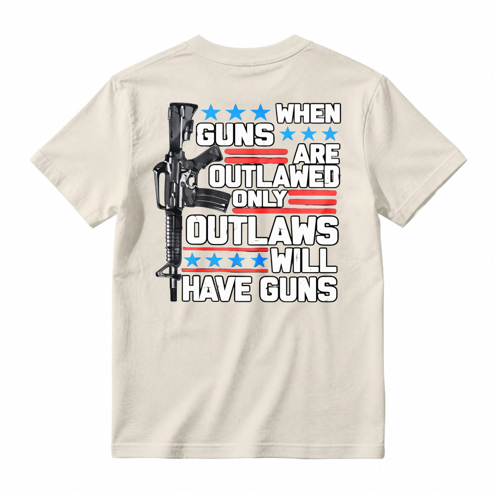 When Guns Are Outlawed Only Outlaws Will Have Guns Rifle Stars Stripes Graphic T-shirt