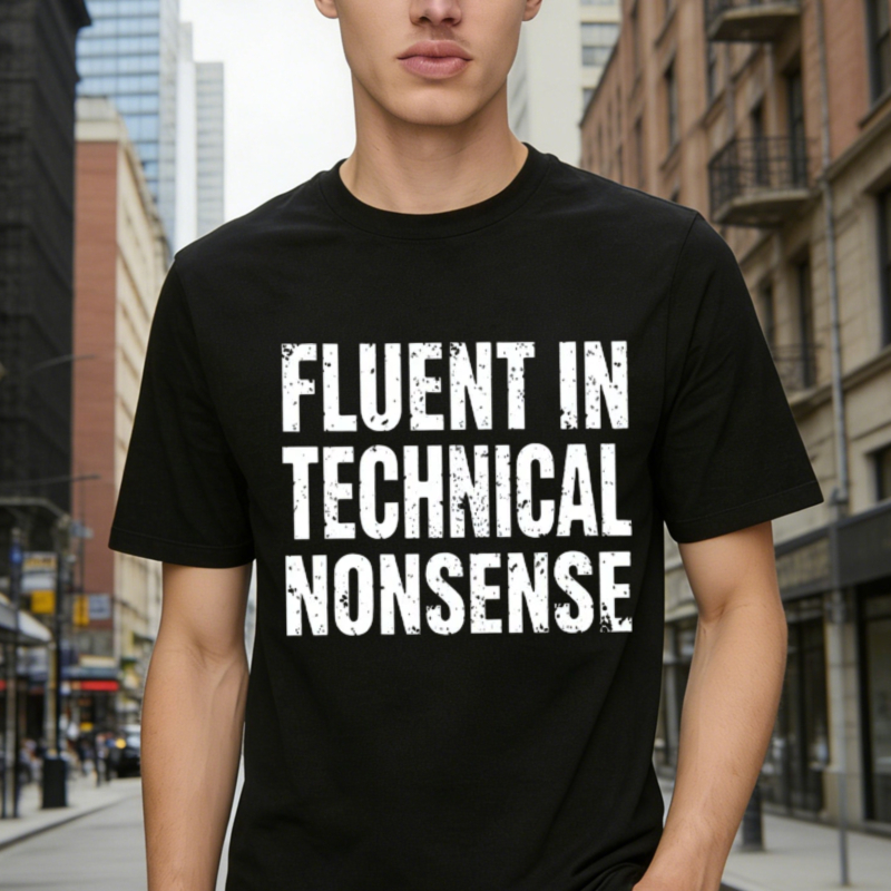 Fluent In Technical Nonsense Funny Quote Graphic T-shirt