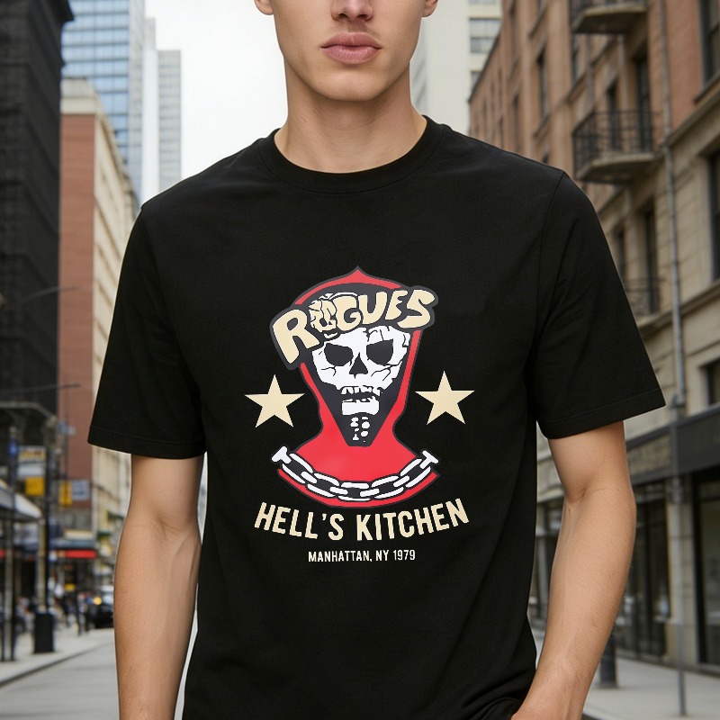 Rogues Hell's Kitchen Manhattan NY 1979 Skull And Stars Graphic Unisex Classic T Shirt
