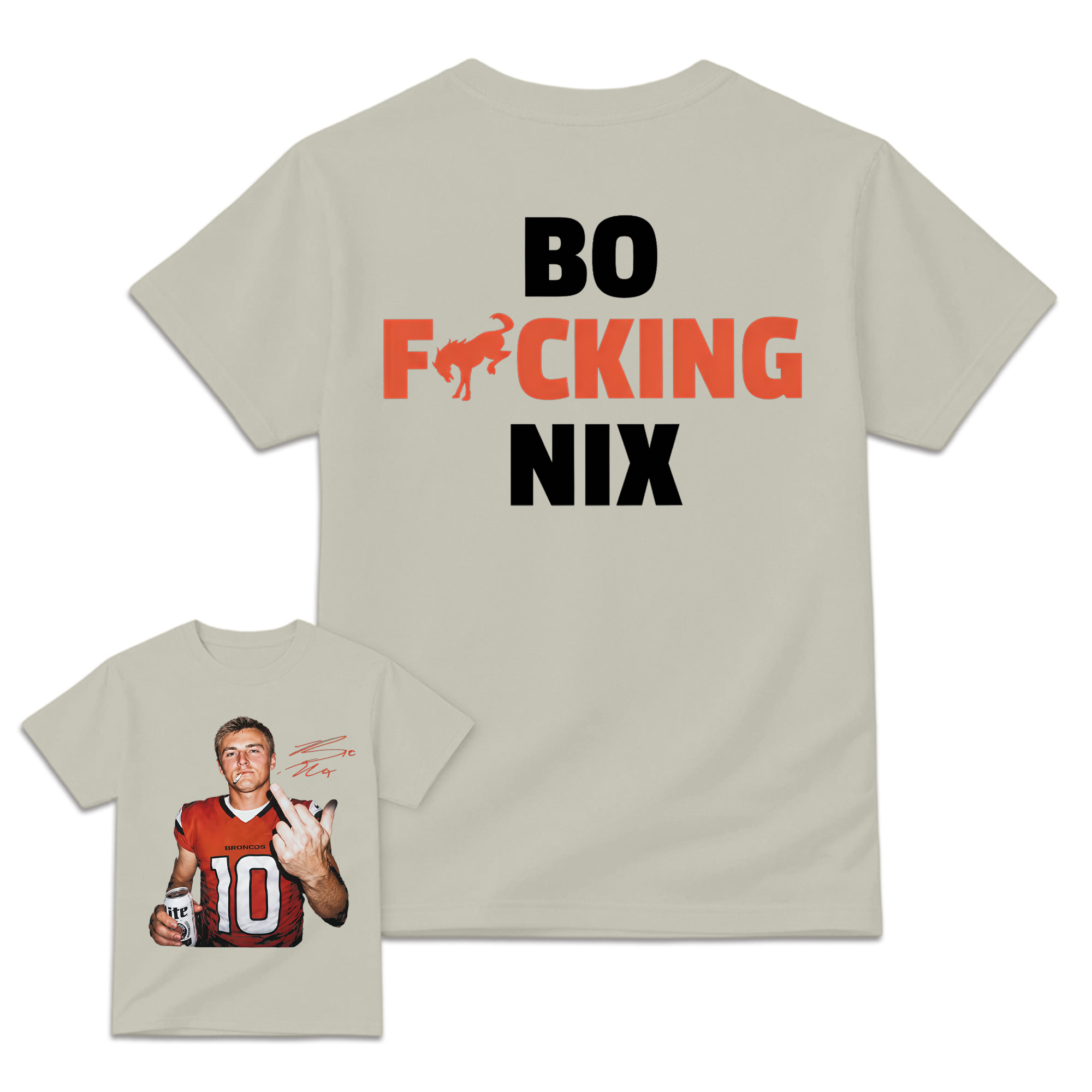 Bo Nix Broncos #10 Graphic Tee , Bold & Edgy Football Fan Apparel