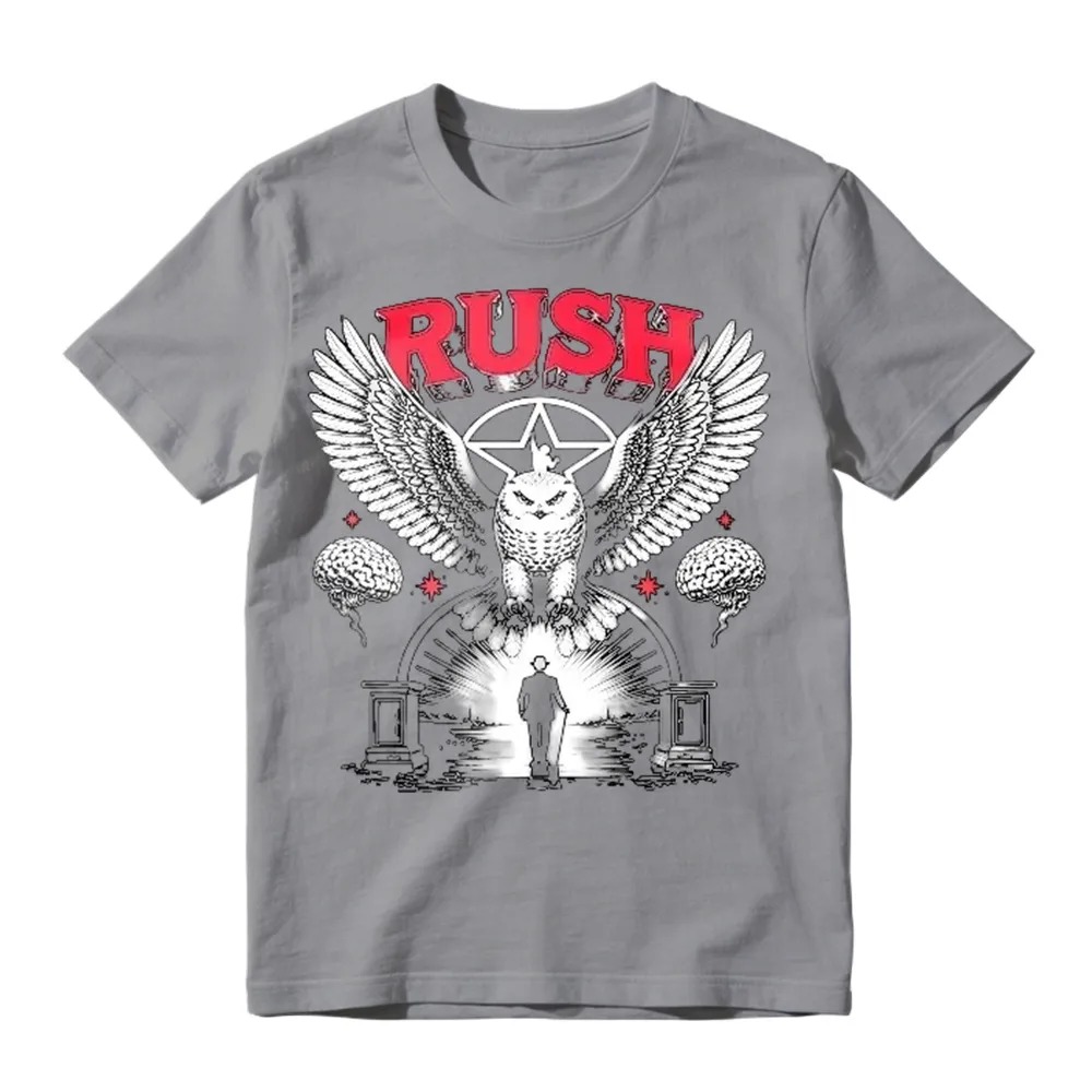 To Honor Rush Band Vintage Rock Owl Wings Pentagram Silhouette Unisex Classic T-shirt