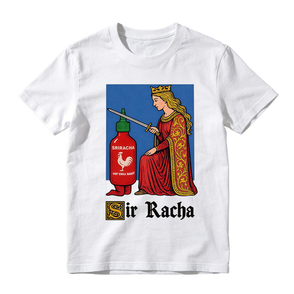 Retro Medieval Art Shirt, Funny Knight Meme Hot Sauce Gift, Red Faire , Unisex