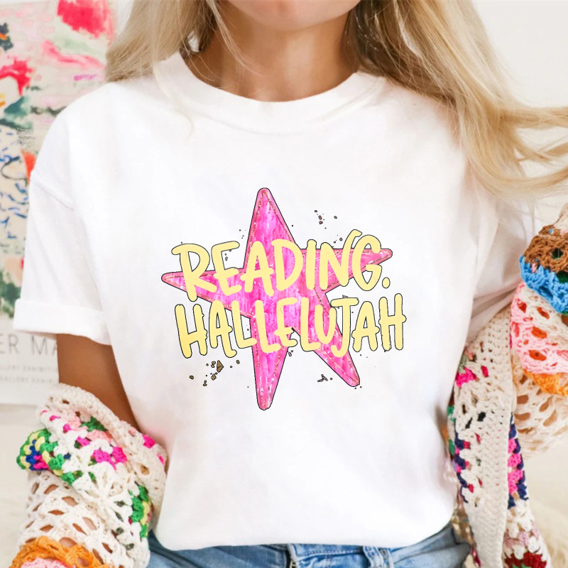 Reading Hallelujah Pink Star Graphic, Unisex Classic T-shirt