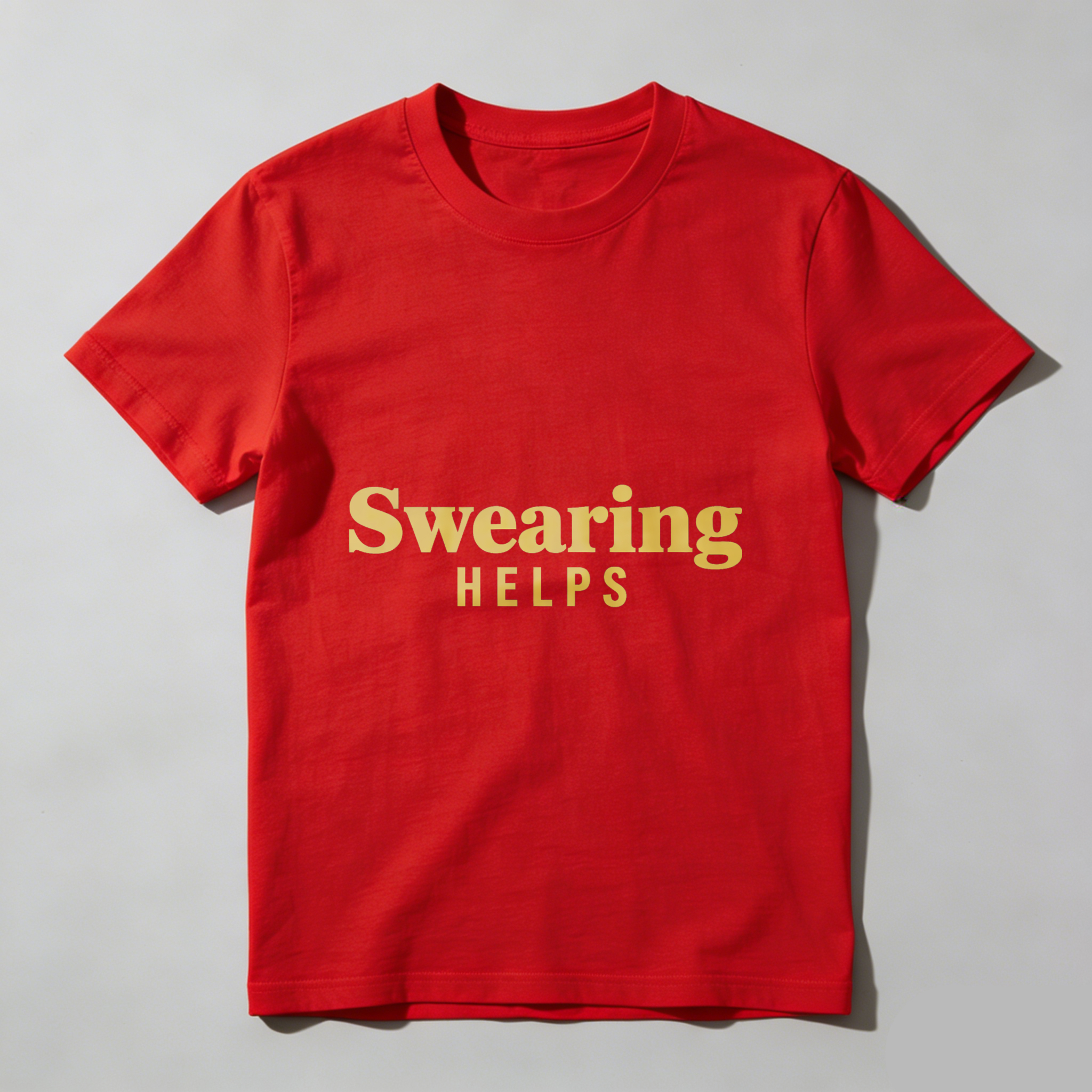 TEECURENT Swearing Helps T Shirt Funny Sassy Statement Graphic Tee For Men Women Casual Wear WOMEN