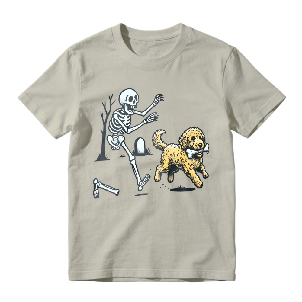 Skeleton Running From Dog With Bone Unisex Classic T-shirt
