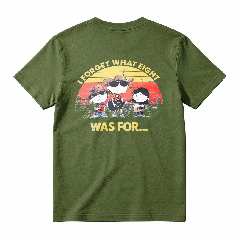 I Forget What Eight Was For Vintage Sunset Cartoon Characters T-shirt