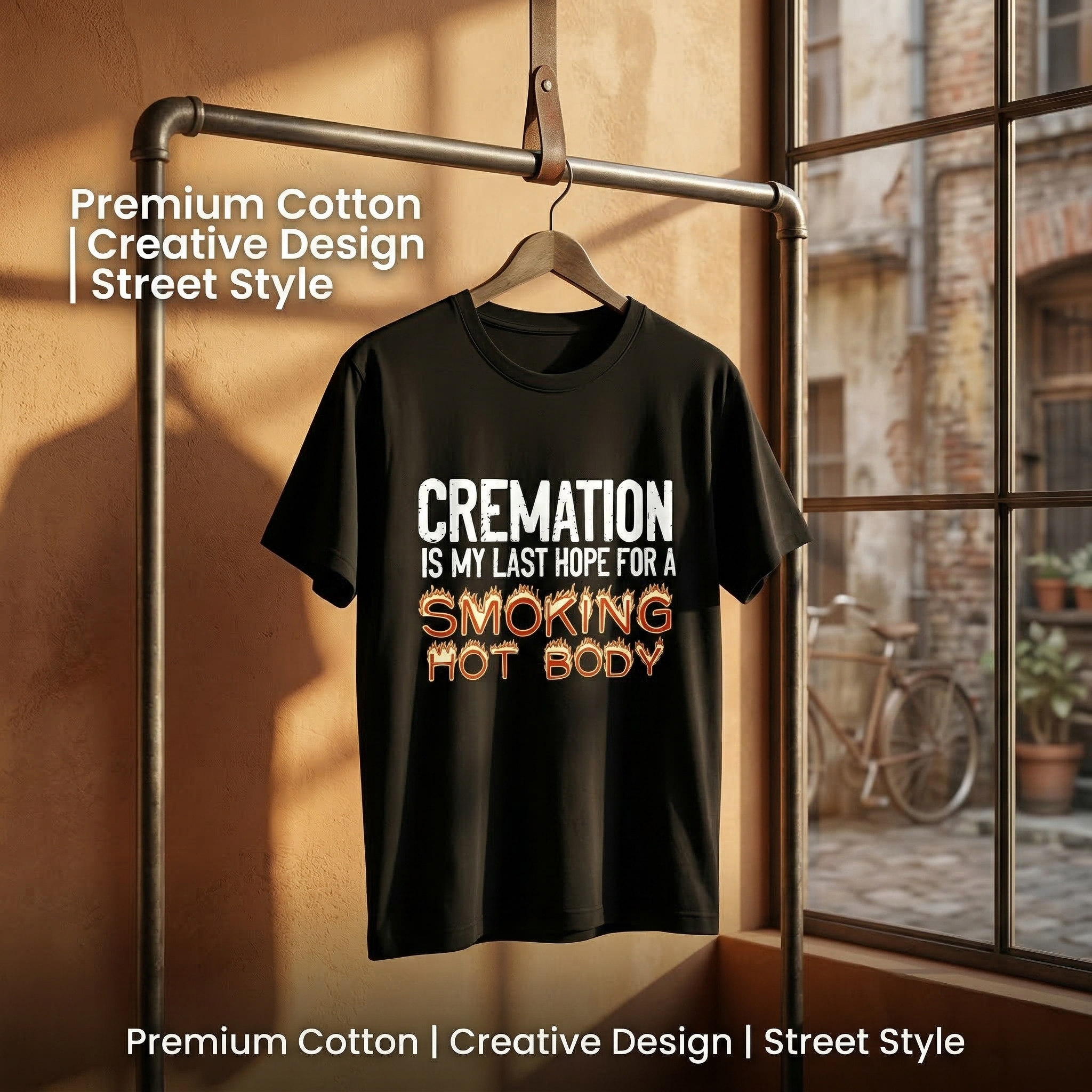 TEECURENT Cremation Is My Last Hope For A Smoking Hot Body Pure Cotton Short Sleeve T Shirt - HOT