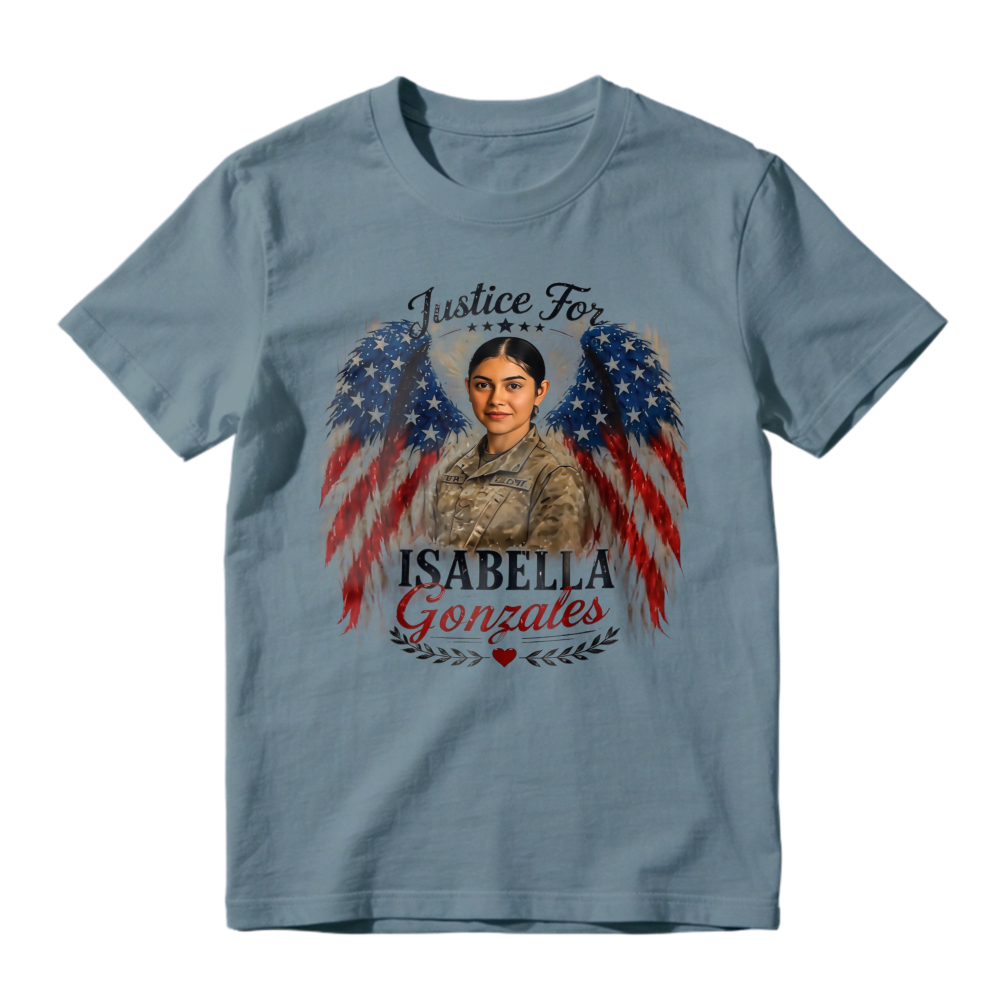 Justice For Isabella Gonzales American Flag Wings Military Portrait Unisex Classic T-shirt