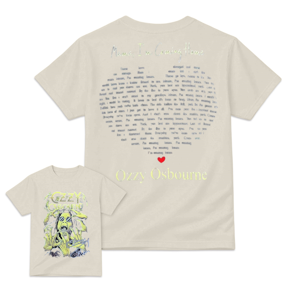 Retro Rock 'N' Roll Graphic T-Shirt - Gothic Heart Song Lyrics Printed Tee