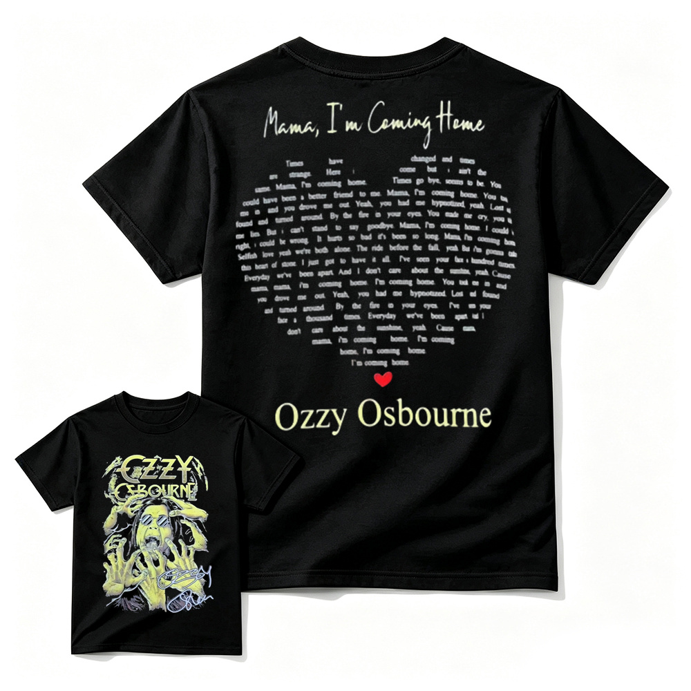 Retro Rock 'N' Roll Graphic T-Shirt - Gothic Heart Song Lyrics Printed Tee