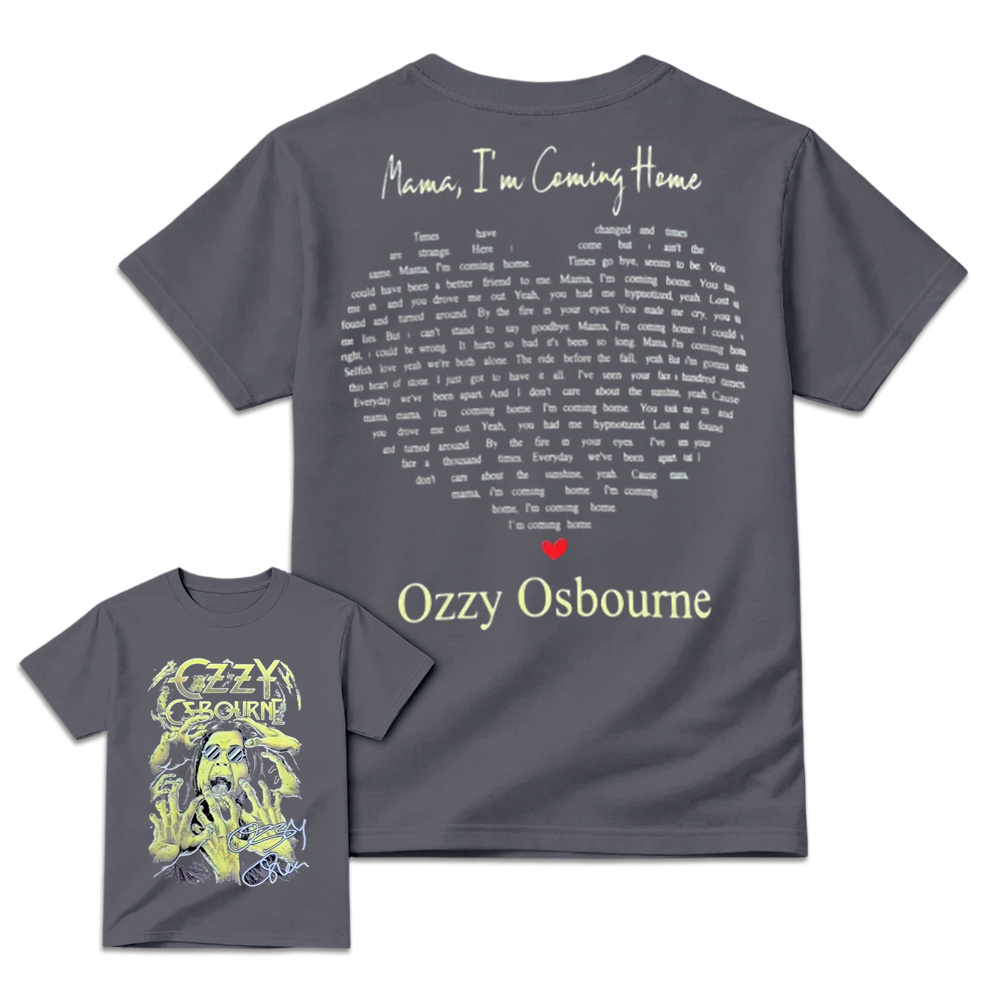 Retro Rock 'N' Roll Graphic T-Shirt - Gothic Heart Song Lyrics Printed Tee