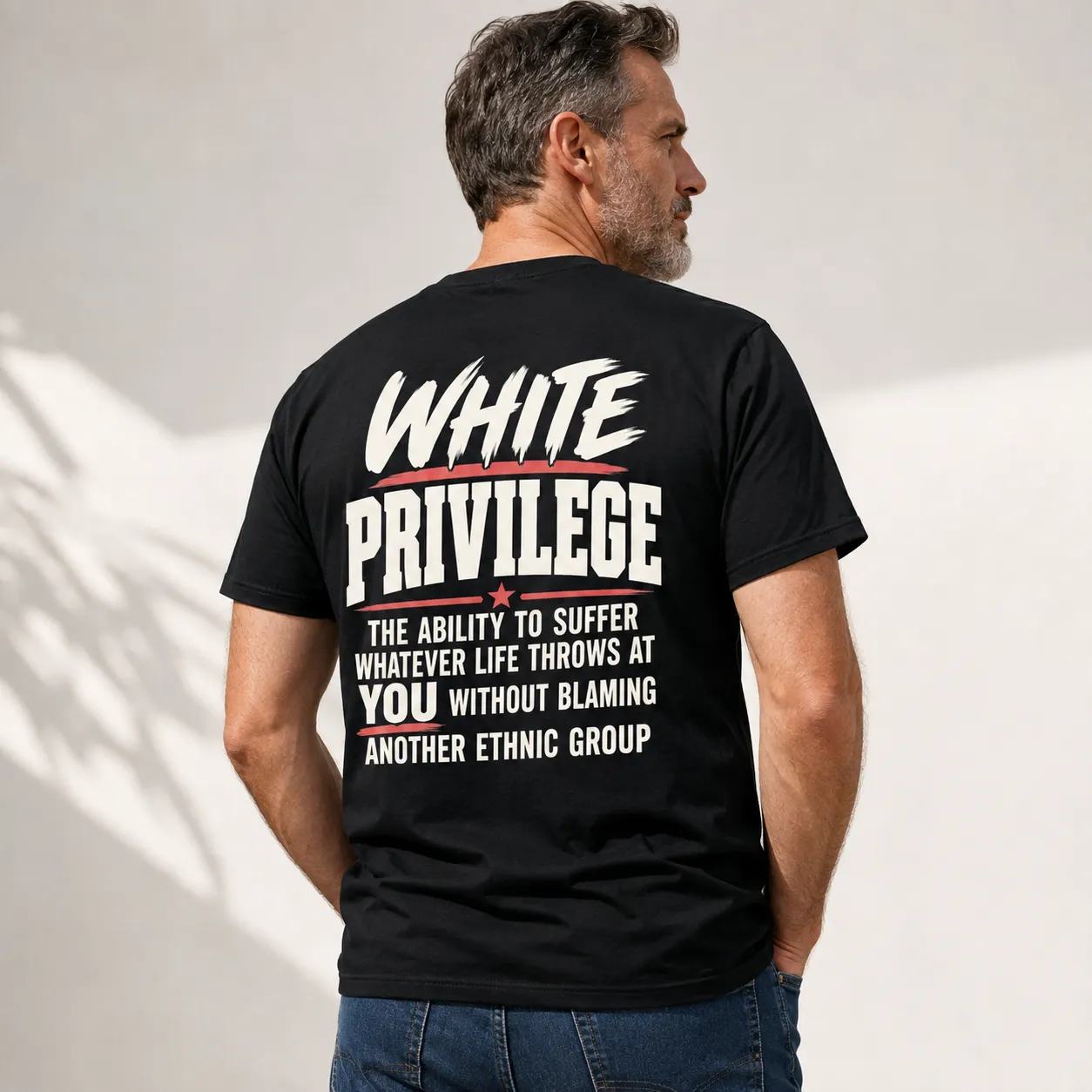 White Privilege The Ability To Suffer Whatever Life Throws At You Without Blaming Another Ethnic Group T-shirt