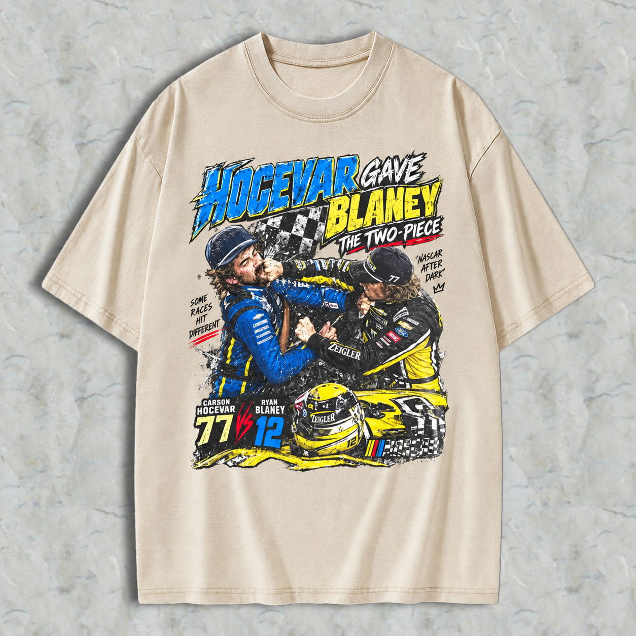 Ryan Blaney vs Carson Hocevar Shirt, Carson Hocevar Ryan Blaney Fight Sweatshirt, Racing Graphic Washed T-shirt