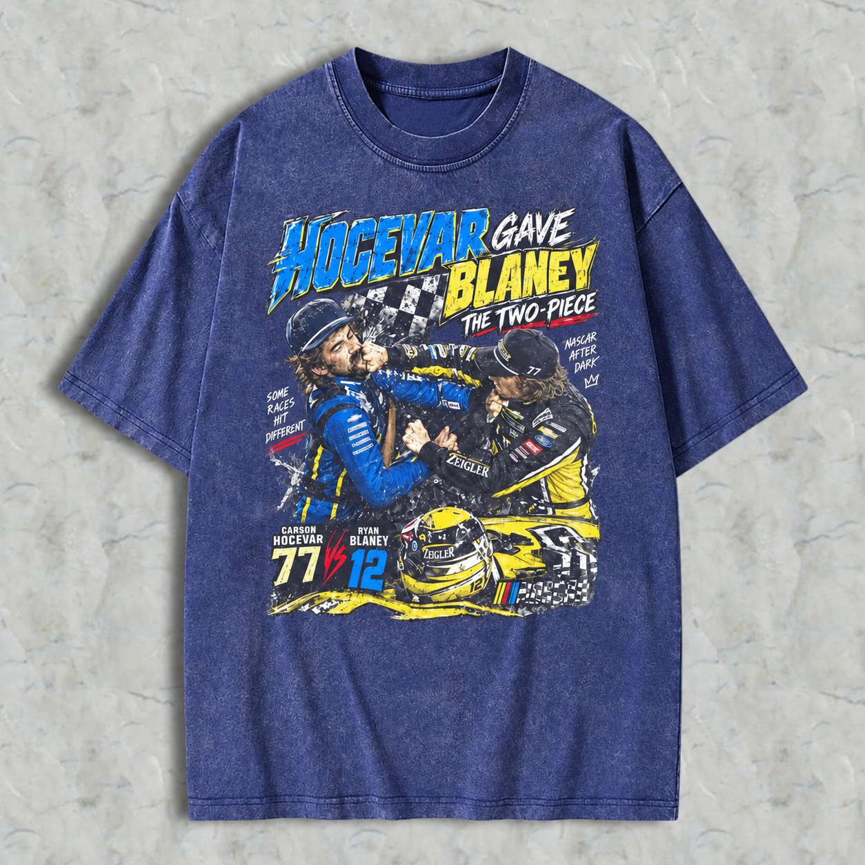 Ryan Blaney vs Carson Hocevar Shirt, Carson Hocevar Ryan Blaney Fight Sweatshirt, Racing Graphic Washed T-shirt