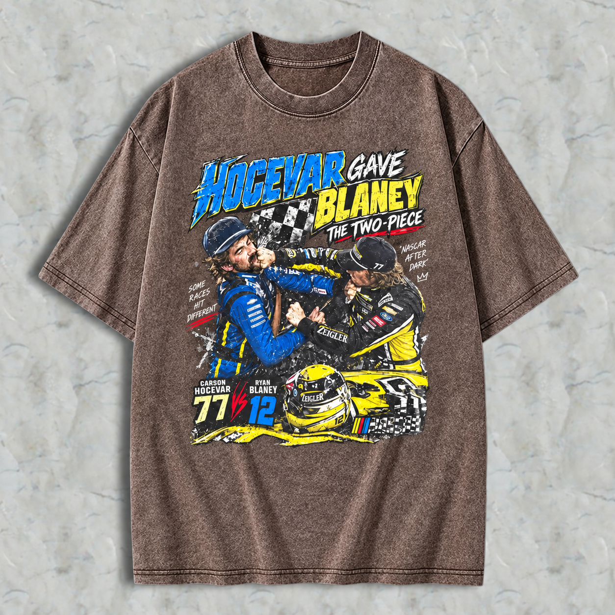 Ryan Blaney vs Carson Hocevar Shirt, Carson Hocevar Ryan Blaney Fight Sweatshirt, Racing Graphic Washed T-shirt