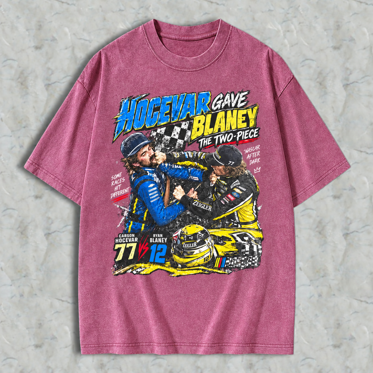 Ryan Blaney vs Carson Hocevar Shirt, Carson Hocevar Ryan Blaney Fight Sweatshirt, Racing Graphic Washed T-shirt