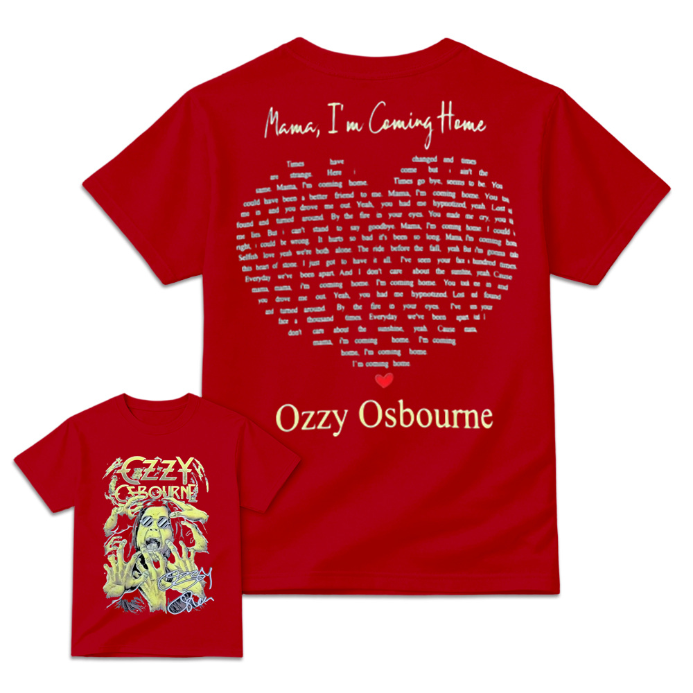 Retro Rock 'N' Roll Graphic T-Shirt - Gothic Heart Song Lyrics Printed Tee