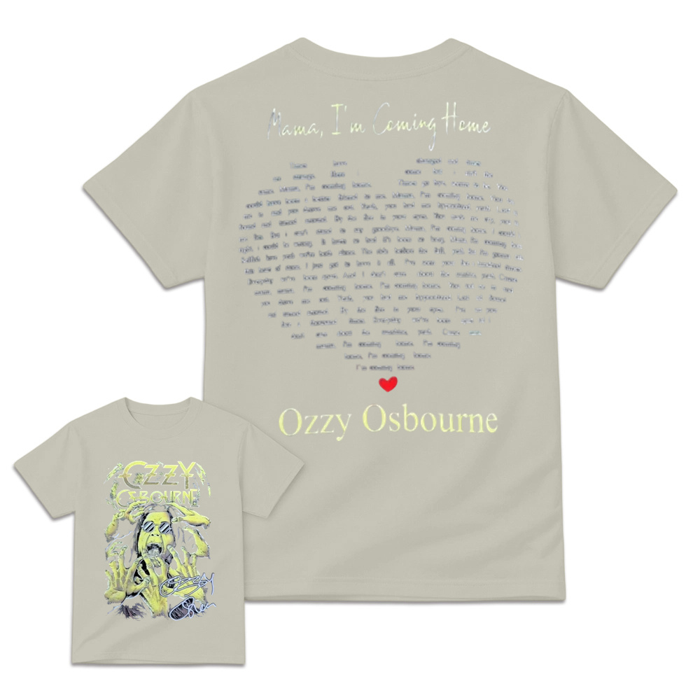 Retro Rock 'N' Roll Graphic T-Shirt - Gothic Heart Song Lyrics Printed Tee