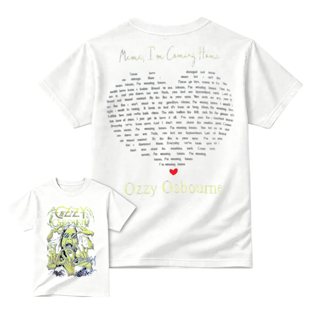 Retro Rock 'N' Roll Graphic T-Shirt - Gothic Heart Song Lyrics Printed Tee
