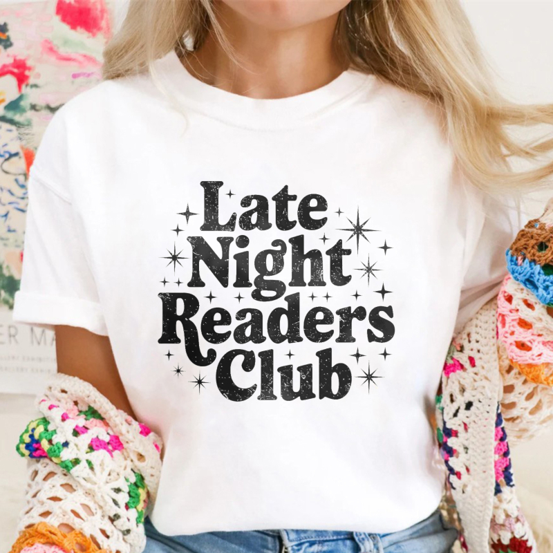 Late Night Readers Club Graphic, Unisex Classic T-shirt