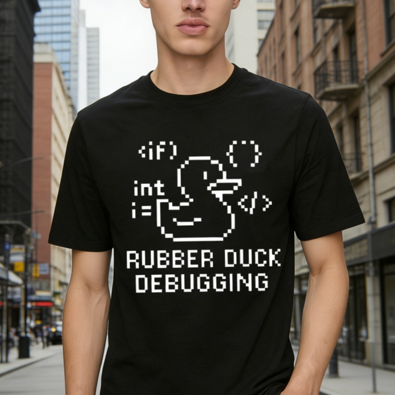 Rubber Duck Debugging Pixel Art Programmer Coding Humor T-shirt