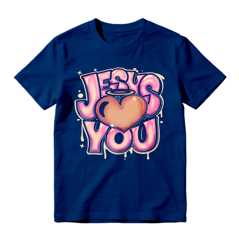 Jesus Loves You Heart Halo Graffiti Art Unisex Classic T-shirt