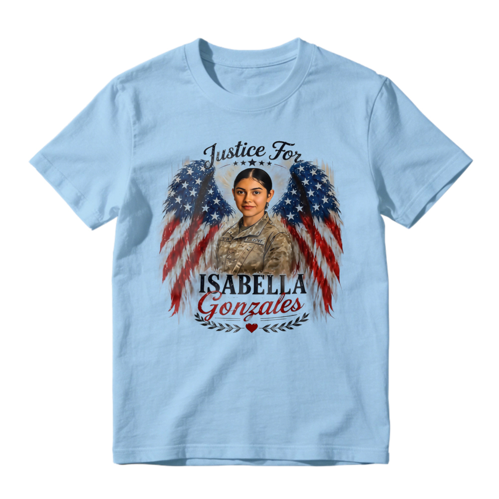 Justice For Isabella Gonzales American Flag Wings Military Portrait Unisex Classic T-shirt