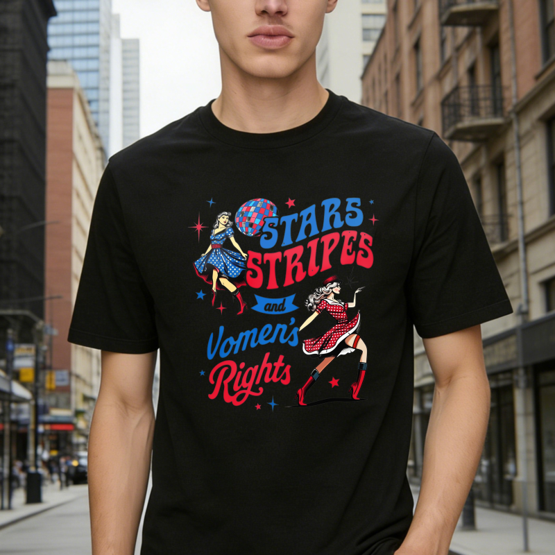 Stars Stripes And Womens Rights Vintage Retro Patriotic Feminist Graphic Unisex Classic T-shirt