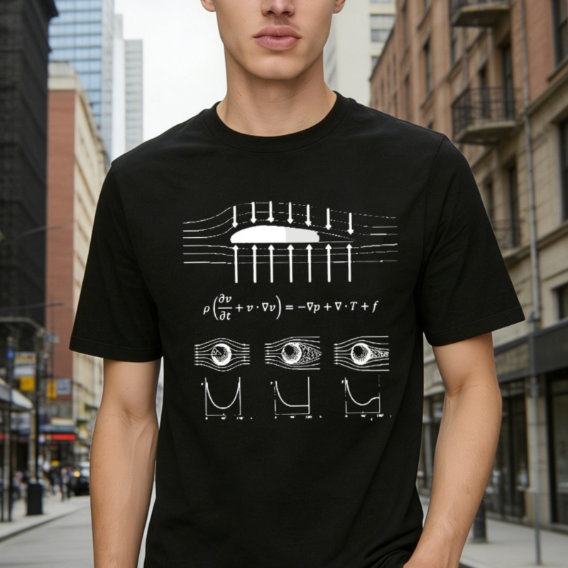 Fluid Dynamics Equation And Flow Diagram Physics Science Graphic T-shirt