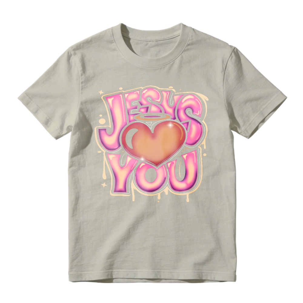 Jesus Loves You Heart Halo Graffiti Art Unisex Classic T-shirt