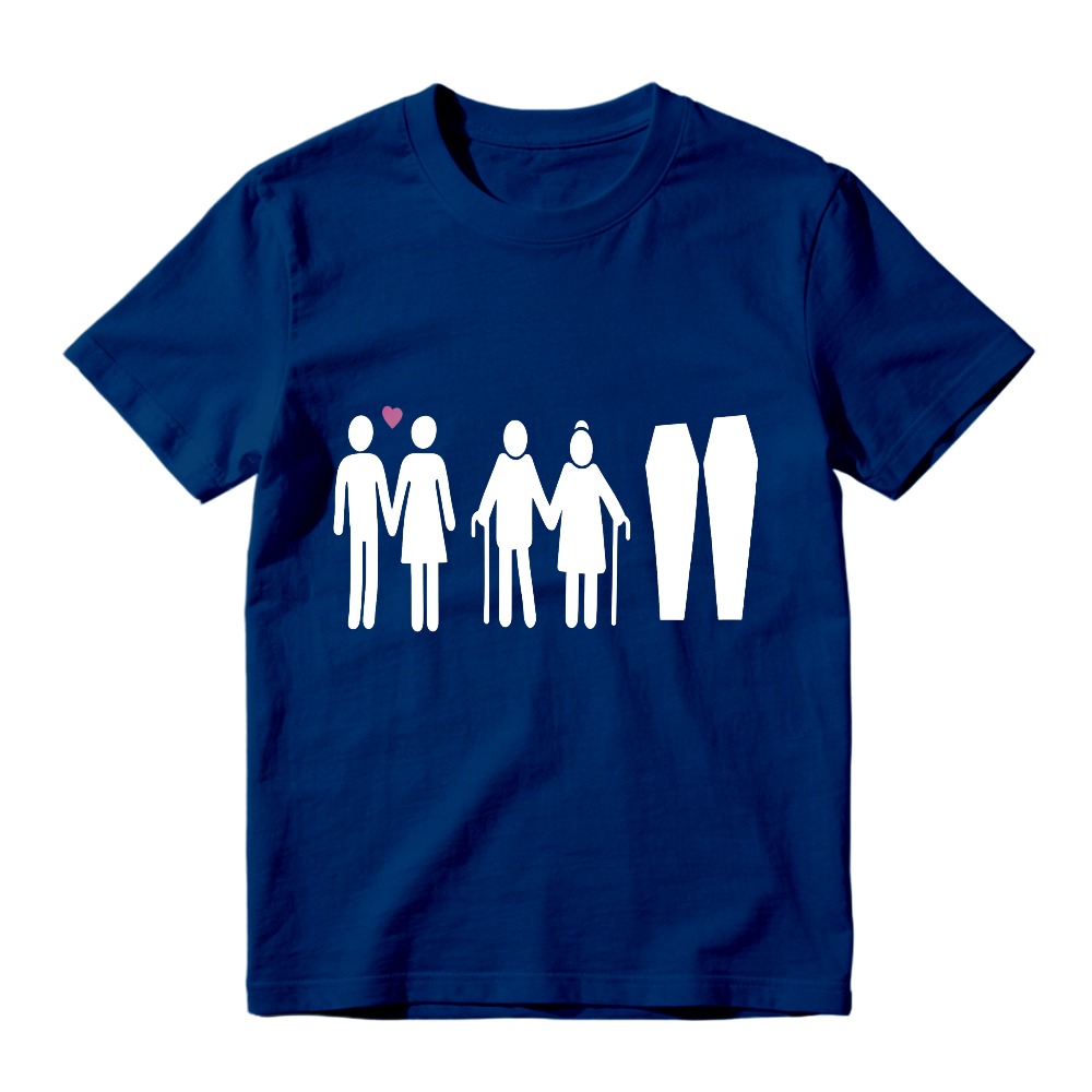 Couple Life Cycle From Young Love To Old Age And Coffins Unisex Classic T-shirt