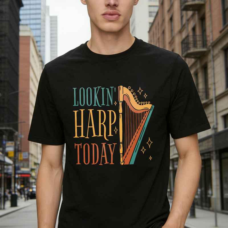 Lookin Harp Today Musical Instrument Graphic Unisex Classic T-shirt