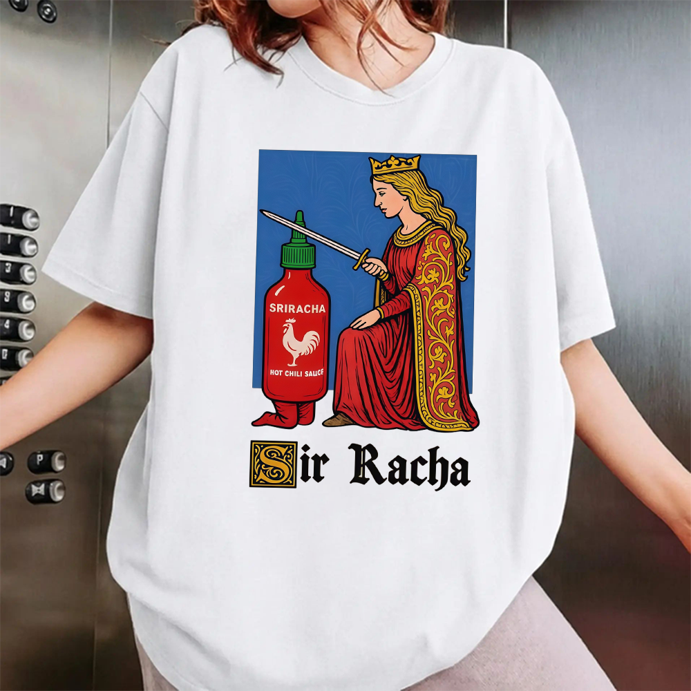 Retro Medieval Art Shirt, Funny Knight Meme Hot Sauce Gift, Red Faire , Unisex